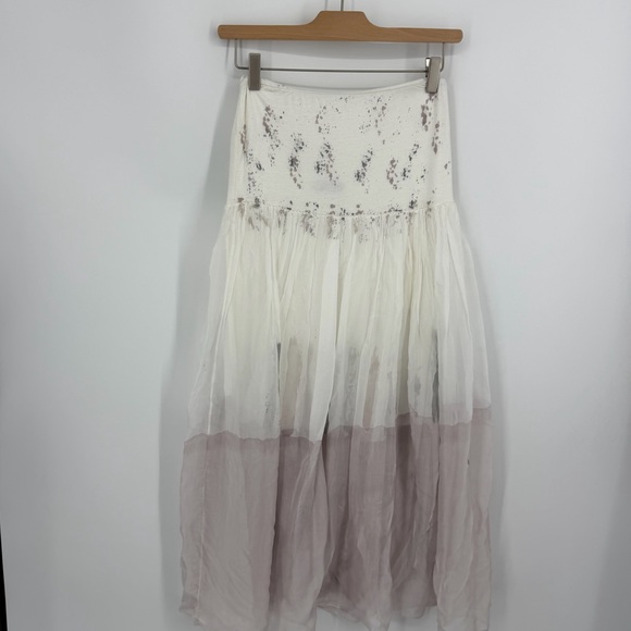 Lola Made in Italy Dresses & Skirts - Lola Made In Italy Silk Blend Water Color Lightweight Maxi Skirt sz M pink white